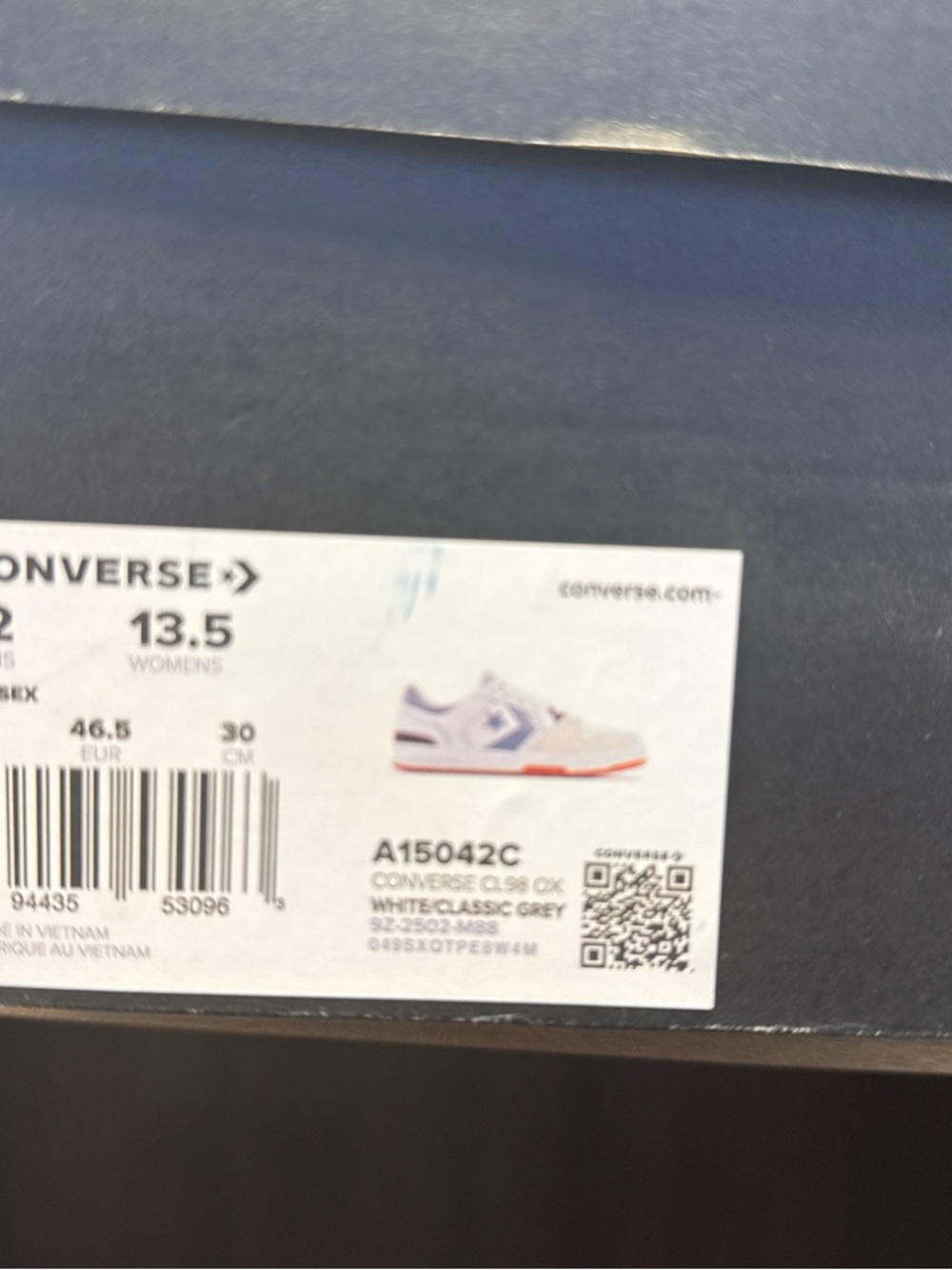 Converse CL98 OX Low Top Sneakers in White, Gray & Gum - Picture 6 of 6